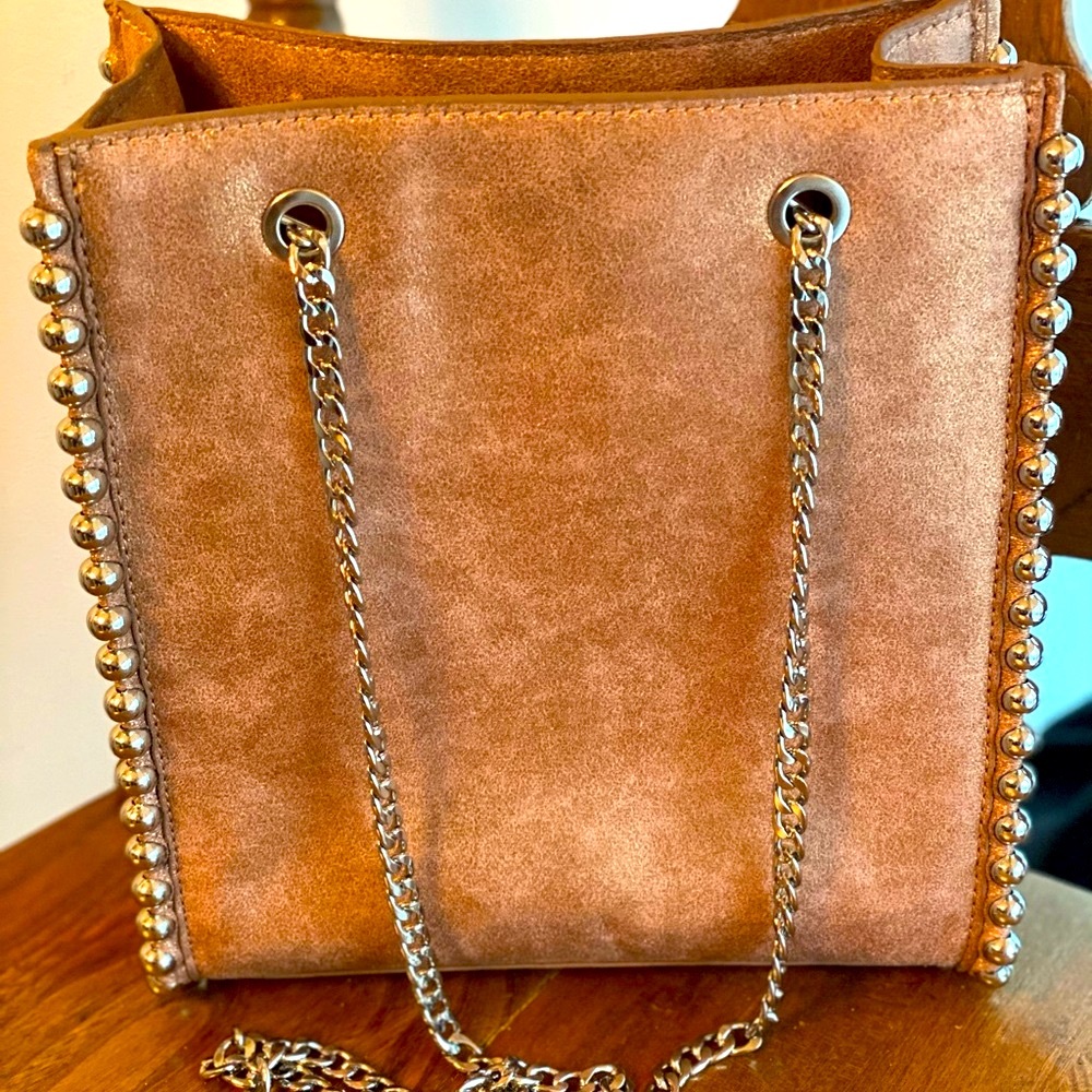 Metallic studded pink Zara purse. Used once!
